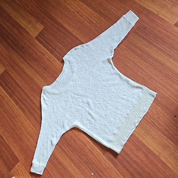 LOFT Linen Knit 3/4 Sleeve Scoop Neck Cream Beige Medium Petite - Picture 5 of 6